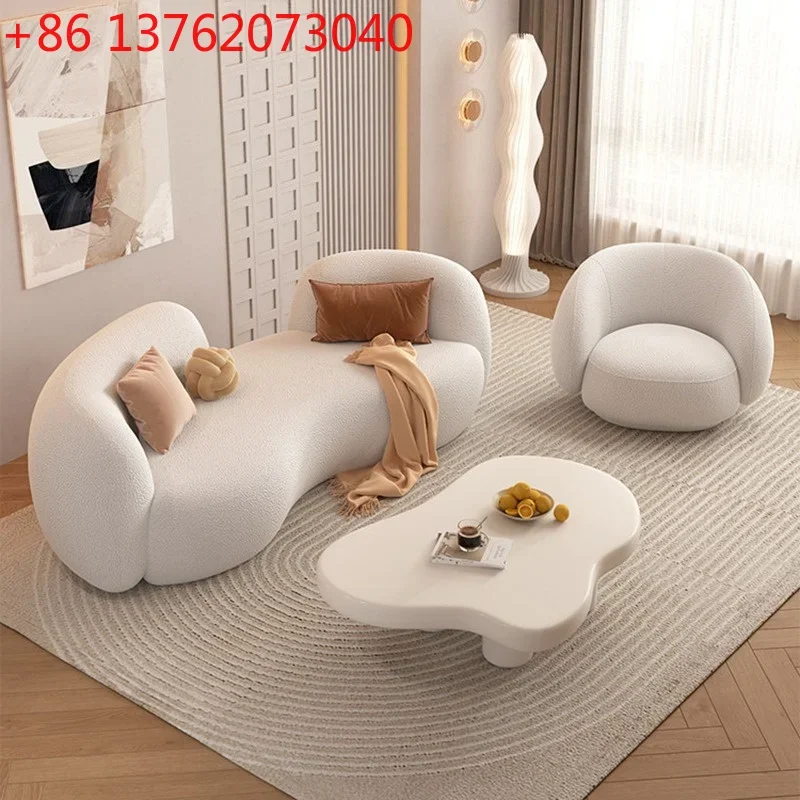 Nordic Cream Style Living Room Sofa Modern Design Beauty Salon Lounge Reception Sofas Hotel Office Furniture