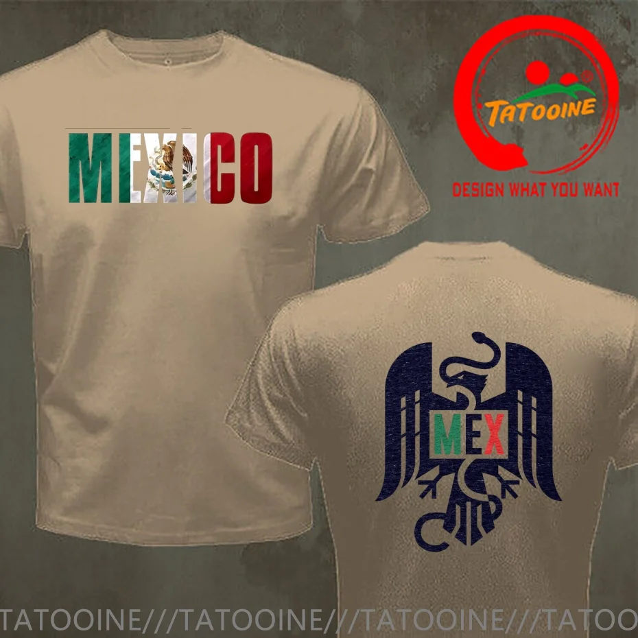 Mexico Mexican Eagle Emblem T Shirt Men Fashion Trendy Casual Clothing Stylish Tops Tee Shirt Leisure Tshirt Men's T-Shirt