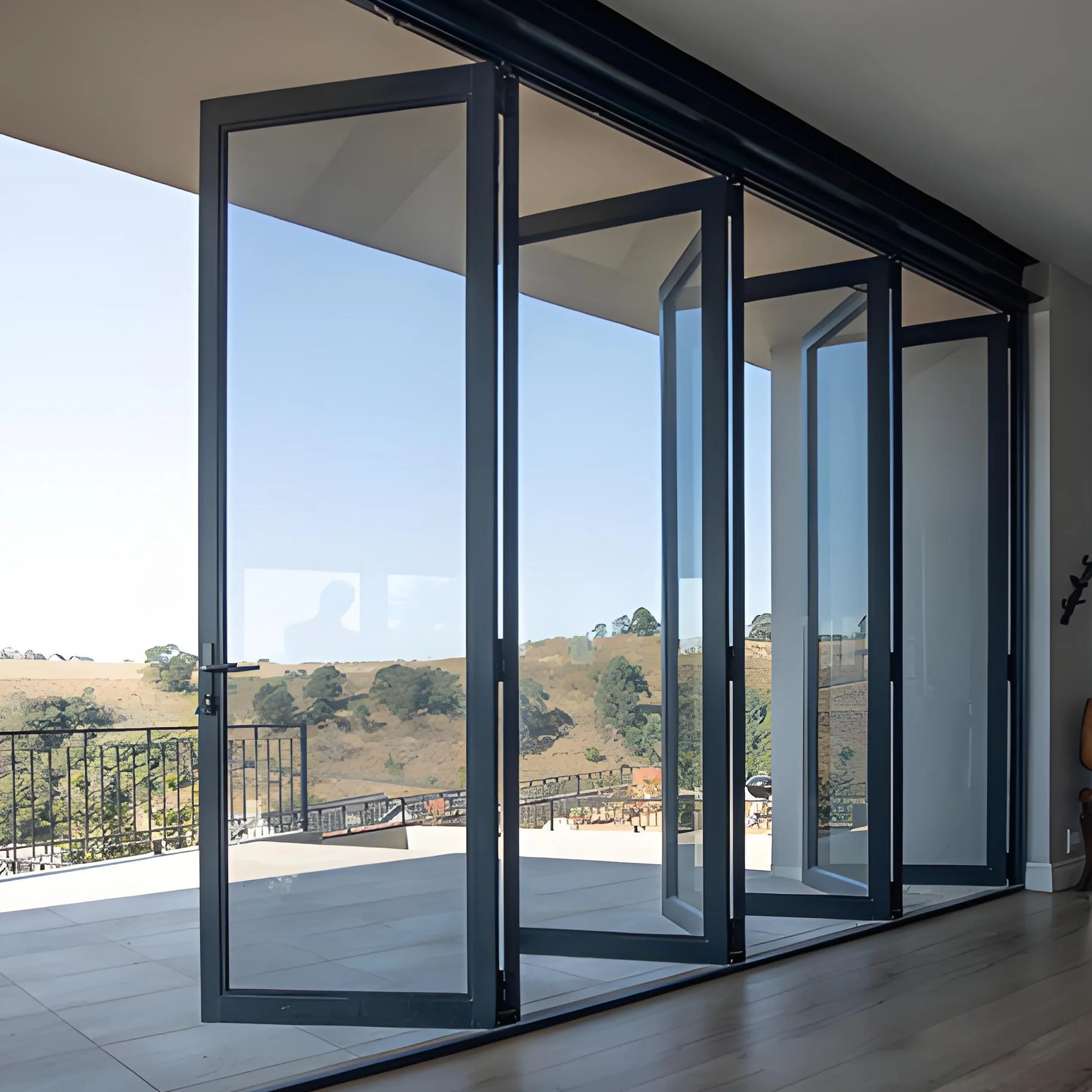 Customization Aluminium Double Glazed Folding Door Heavy Duty For Outdoor Hotel & Home Balcony Energy Efficient Bifold Doors