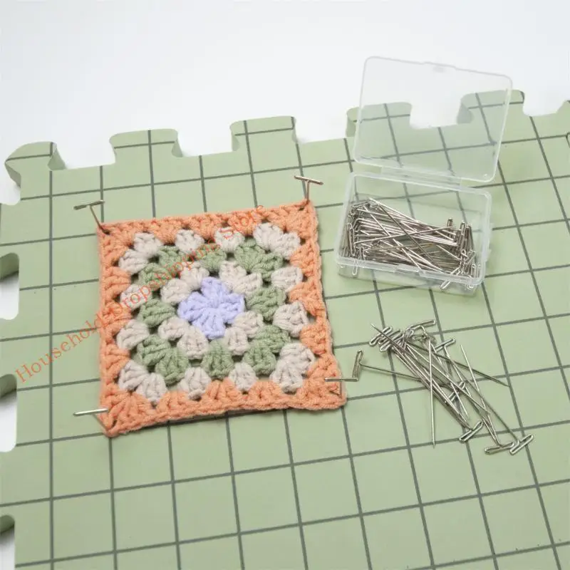 

9Pcs Detachable Knit Blocking Mat 32x32cm Foam Blocking Pad Includes 100Pcs 38mm T Pin For Knitting Yarn Craft Project