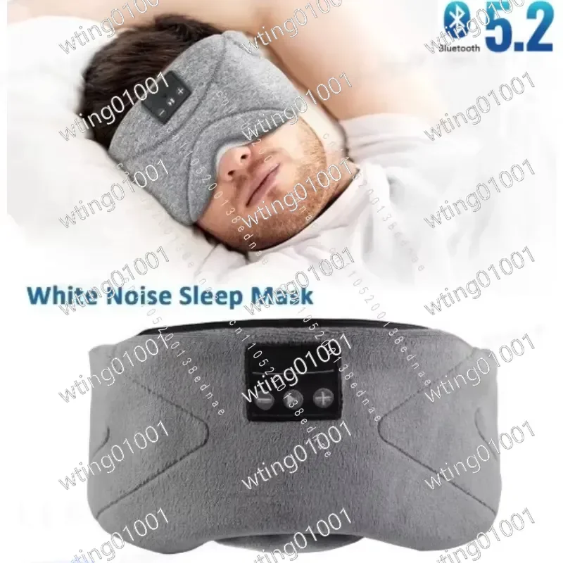 Sleep Mask with Timer and Built-in White Noise Thin Speaker Cooling Fabric for Better Sleep Comfort