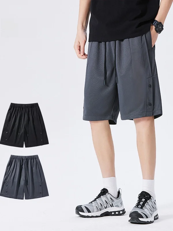 

Мужские летние тонкие свободные спортивные шорты до колена прямого кроя со средней посадкой, модная спортивная одежда