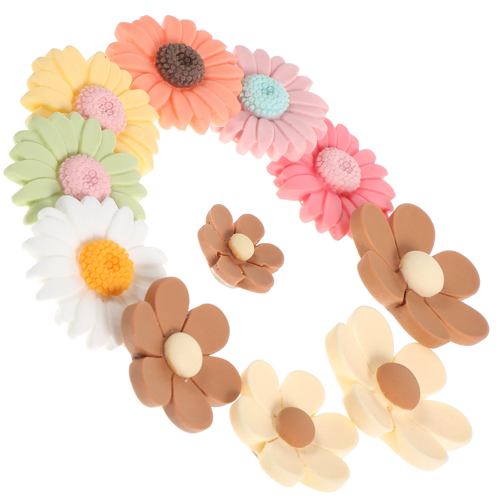 

12 Pcs Little Daisy Refrigerator Stickers Flower Magnets Smooth Rounded Creative Fridge Decor Magnetic Decal Home Office School