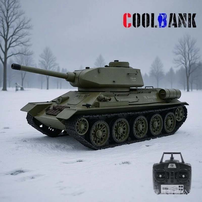 Coolbank Rc Tank T34 Infrared Battle Remote Control Tank Model With Sound Light Simulation Electric Vehicle
