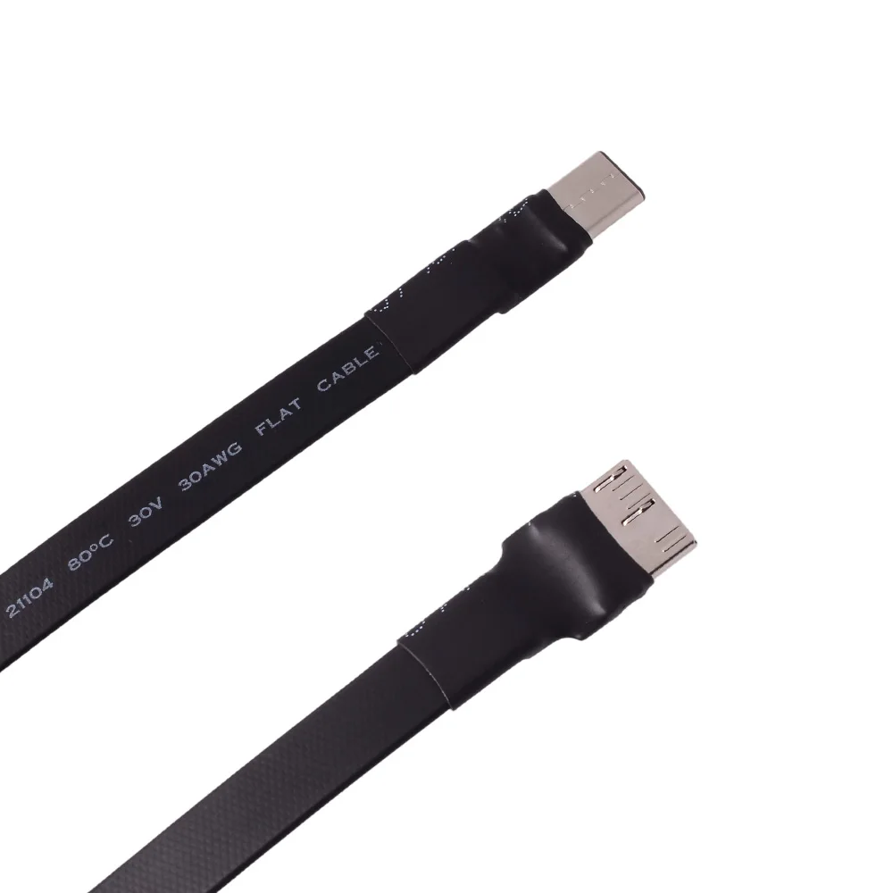 Flat Flexible Up Down Left Right Angled 90 Degree USB 3.0 Type-C USB C Male To Micro-B female Data Charging Connector Cable