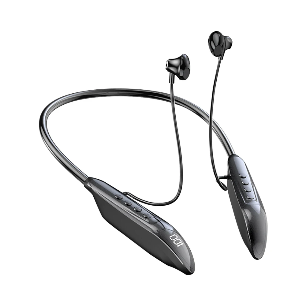 Neck Sports Bluetooth Headset Portable Wireless Bluetooth Headset Running Sports Headset With Digital Display