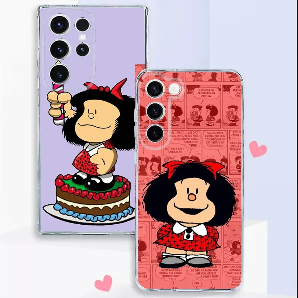 M-Mafalda  Phone Case For Samsung S24,22,20,21 FE Ultra ,23,10,10E,S8,Plus Transparent Phone Shell