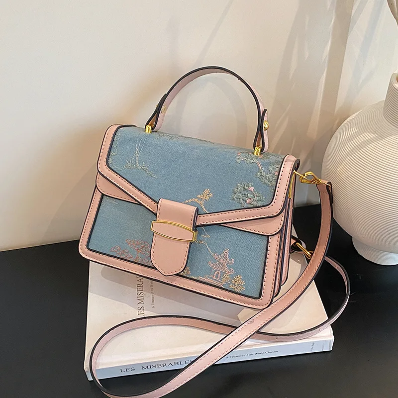 

Women's Boxy Mini Crossbody Bag, Luxury Editorial Shoulder Purse Trendy Handbag