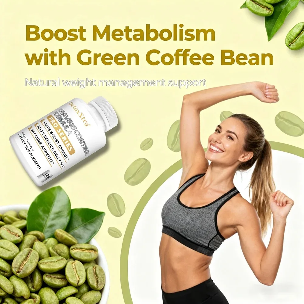 Green Coffee Bean Extract - with Green Tea, Support for Weight Management, Energy, and Antioxidants, Vegan, Non-GMO