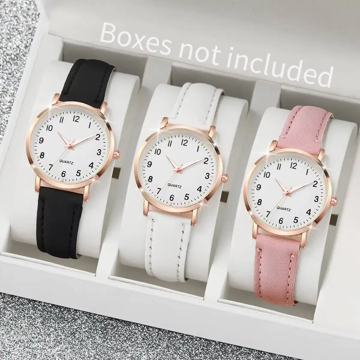 1/3/4/5PCS Minimalist digital student night light watch, small fresh frosted leather casual watch, women's quartz watch