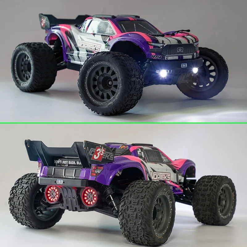 Simulation Carbon Fiber Headlights Taillights for 1/10 ARRMA Vorteks 3S V4 4WD Version RC Truck RC Car