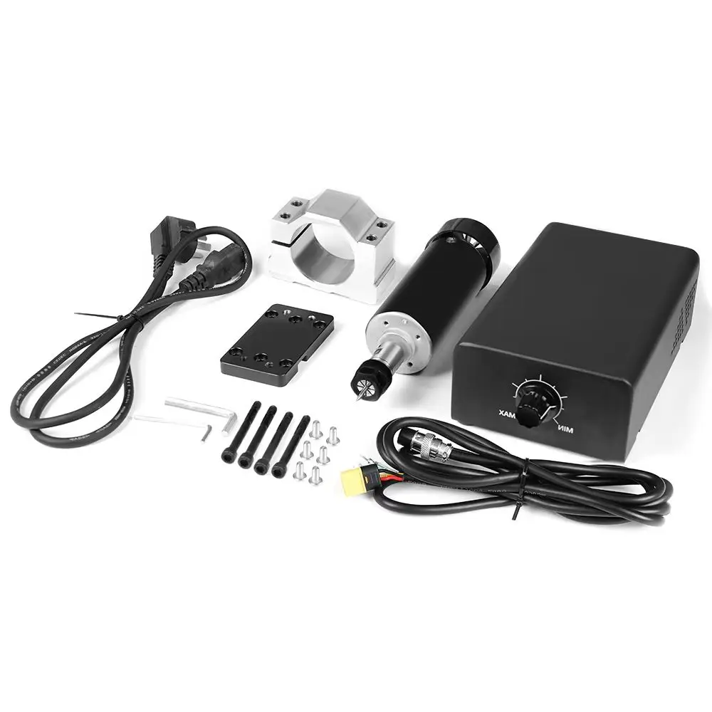 TwoTrees 500W Luchtkoeling Spindelmotor ER11 12000 RPM Voeding Snelheidsregelaar voor TTC450 Pro 3018 CNC Router Machine