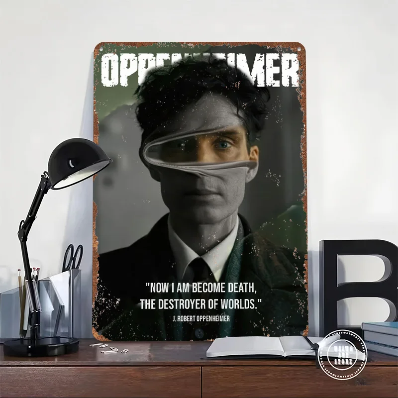 Oppenheimer Movie Personalized 3D Textured Metal Poster Wall Art Tinplate Sign for Gaming Room Decoration Cozy Coffee Bar Decor