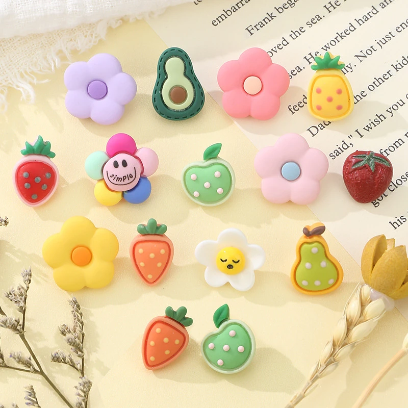 10pcs/lot Super Cute Fruit Pattern Children's Clothing Buttons Handmade DIY Sewing Accessories Resin Buttons for Clothing Baby