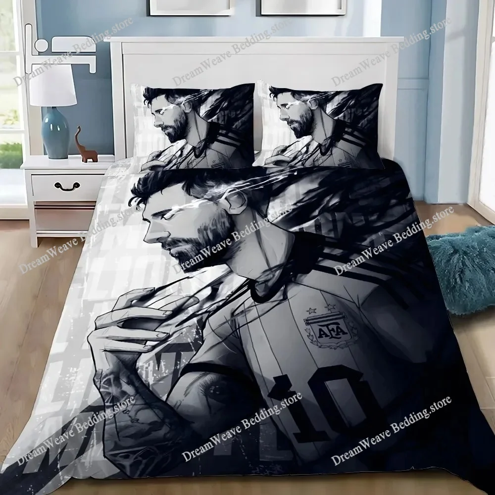 

Duvet Cover Pillowcase Bedding Set Famous Footballer M-Messis Adult BoyGirl Bedroom Decoration Children Single Double Large Size