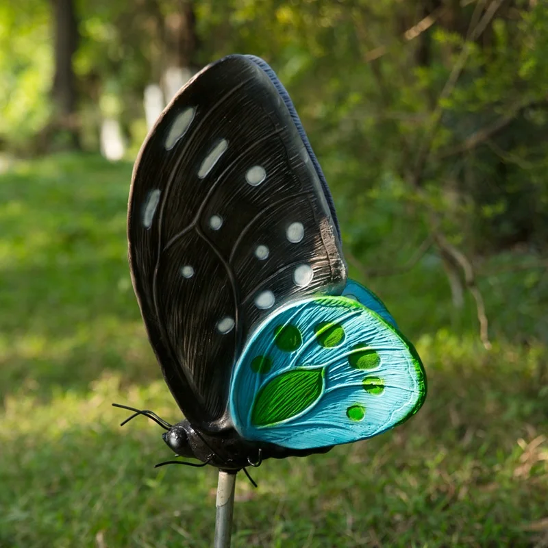 Customized Luminous Funny Outdoor Sculpture ornaments New Design Fiberglass Butterfly Sculpture