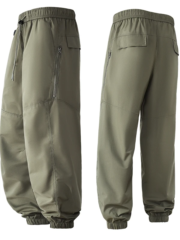 

Men's Fce Lined Loose Fit Thin Casual Pants Autumn Winter Cuffed Sports Long Trousers Comfortable Straight Leg Casual Pants