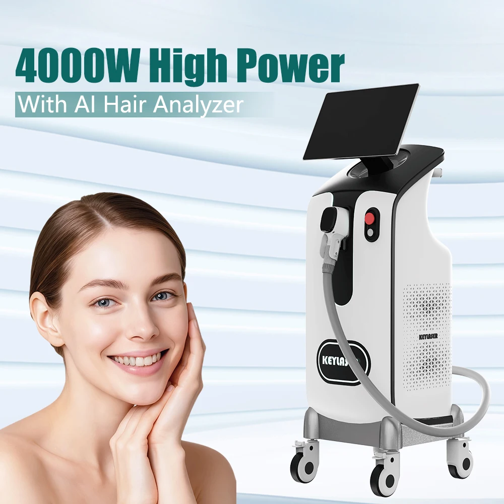 4000W 4 Waves Diode Laser Hair Removal Machine With Hair Analyzer Handle