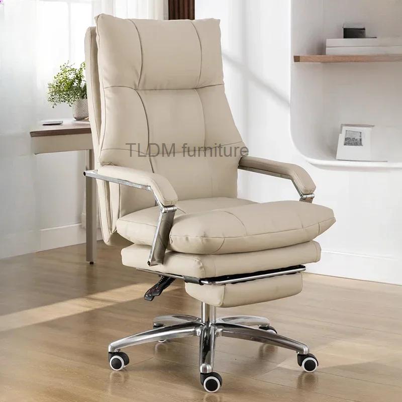 

Recliner Ergonomic Office Chair Lounge Boss Leather Executive Chair Rolling Swivel Cadeiras De Escritorio Office Furniture WKOC