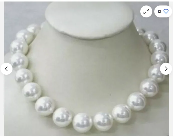 Beautiful Huge Rare 14mm White South Sea Shell Pearl Round Beads Necklace 18