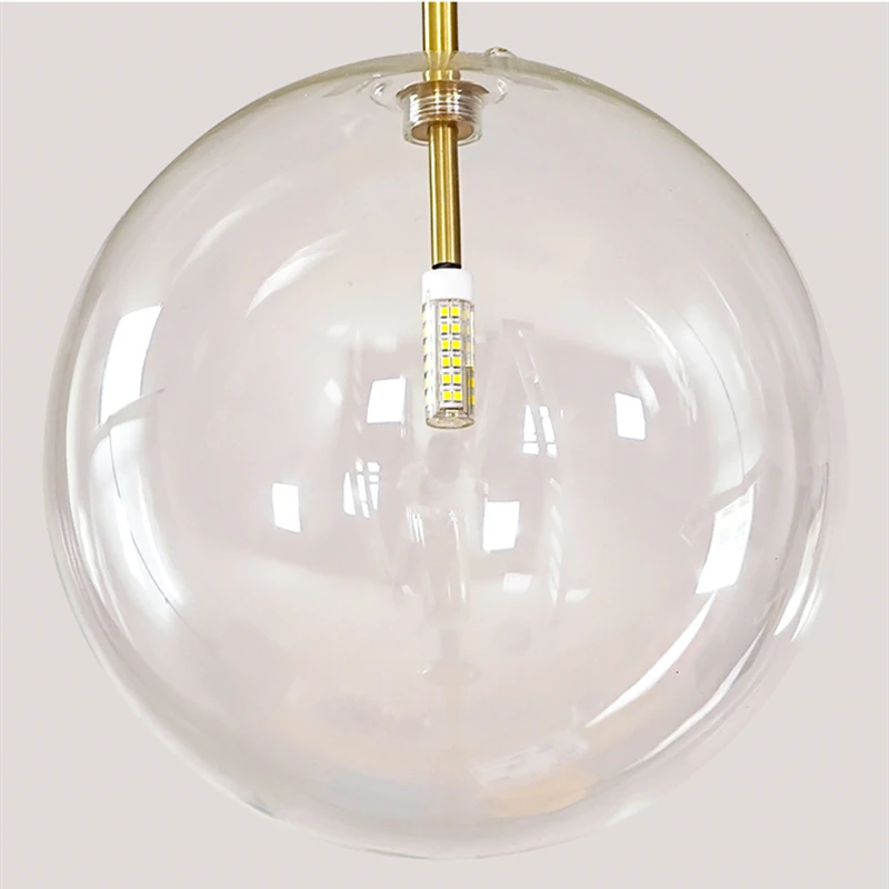 Imagem -05 - Modern Nordic Glass Ball Led Pingente Luzes Hanglamp para Sala de Jantar Quarto Bar Decoração Luminária Suspensão Loft Luminárias