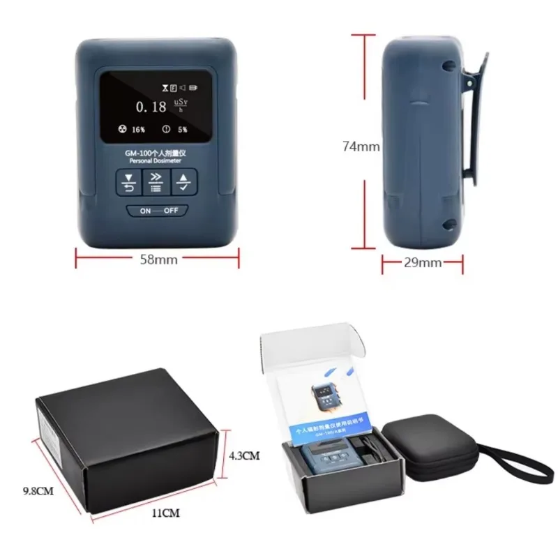 Rilevatore di radiazioni nucleari GM-100 Rilevatori di marmo Tester di raggi X Beta Gamma Fornitura Geiger Contatore geiger portatile di piccole dimensioni