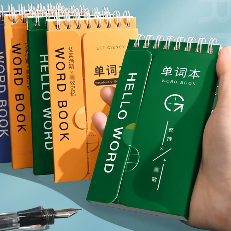 2Pcs Portable Word Book Memory Tools Spiral Notebook Languages Learning Word Check Mini Notebook Student Stationery Gifts