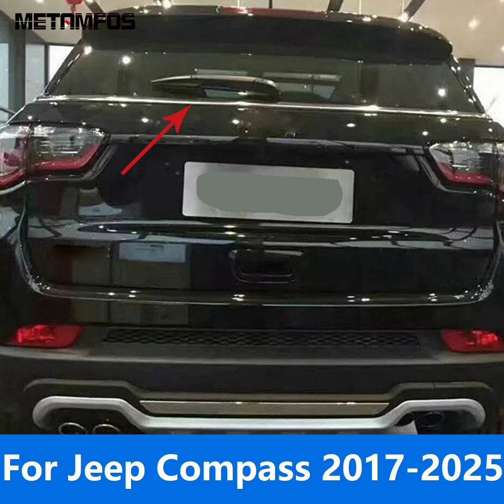 

For Jeep Compass 2017-2024 2025 Rear Window Spoiler Cover Molding Trim Tail Trunk Wing Sticker Exterior Accessories Car Styling