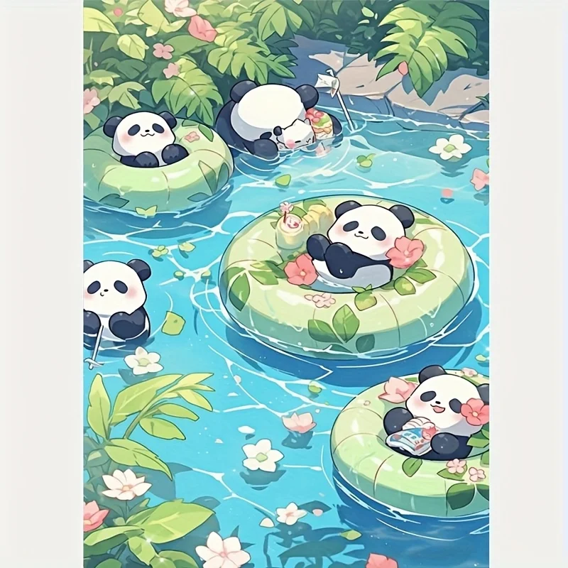 Rahmenlose, DIY-Diamantmalerei, Panda-Tier, vollständige runde/quadratische Diamanten, Mosaik, handgefertigte Kunst, exquisites Geschenk, Heimdekoration