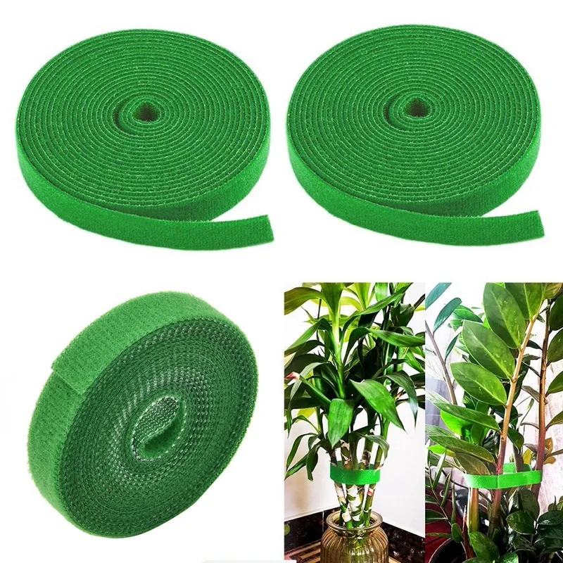 

3 Rolls Green Garden Twine Plant Ties Nylon Plant Bandage Garden Hook Loop Bamboo Cane Wrap Support Garden Accessories