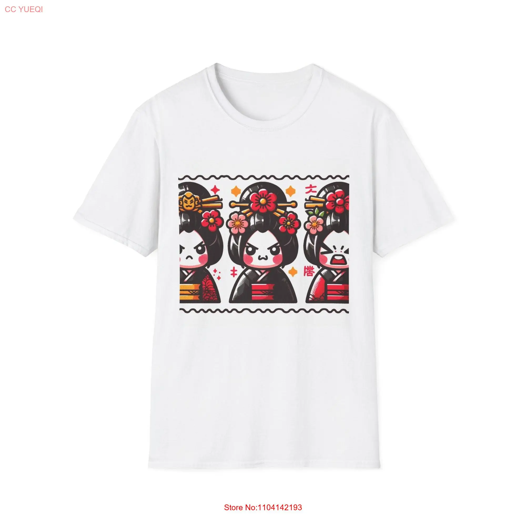 This captivating image is a stamp style design reimagining Japan's traditional art form Kabuki Softstyle T Shirt