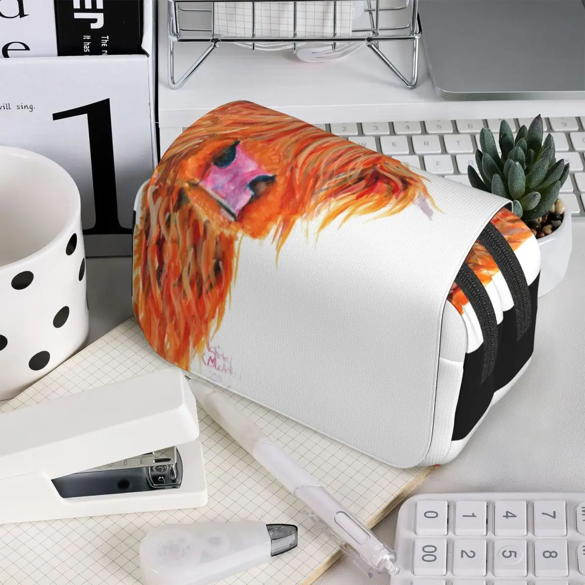 

Пенал HIGHLAND COW PEEKABOO для детей, подарочный пенал-коробка, сумка для канцелярских принадлежностей, органайзер для ручек