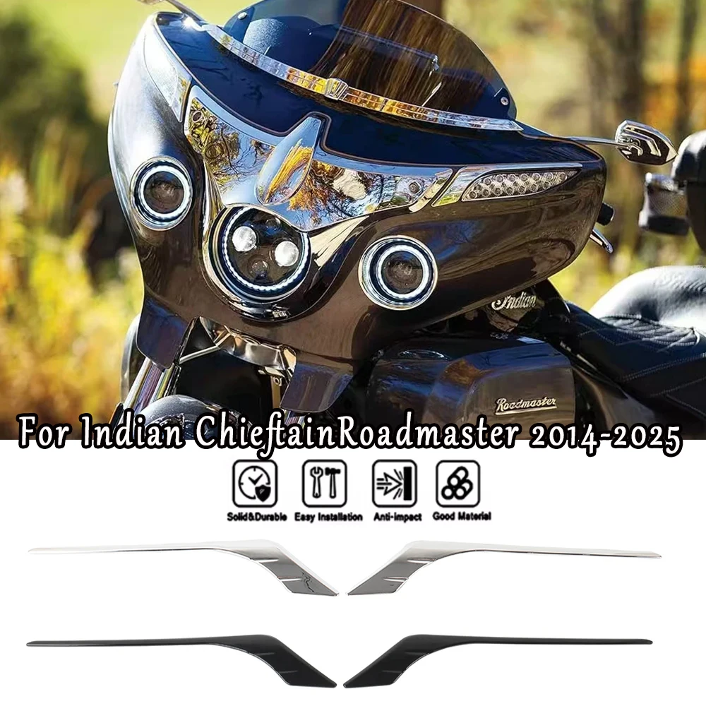 

Для Indian Chieftain Roadmaster обтекатель комплект накладки указателя поворота 2014-2025 черный хромированный пластик аксессуары для освещения мотоцикла