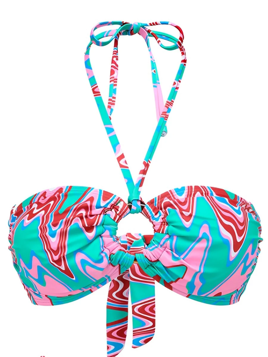 2025 الرسن العصابة بيكيني النساء عالية الخصر ملابس السباحة الإناث مبطن ملابس السباحة الاستحمام السباحة لباس سباحة الصيف بحر #6
