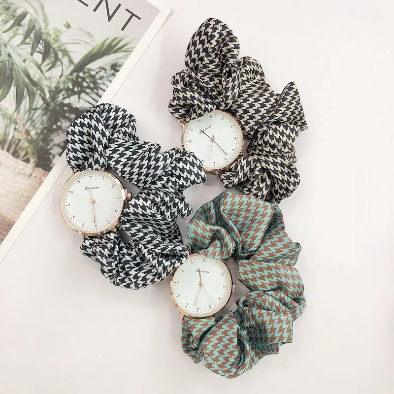 

Creative Ribbon Digital Watch for Women Elegant Student Watch No Clasp Colorful Fabric Band Quartz Watch