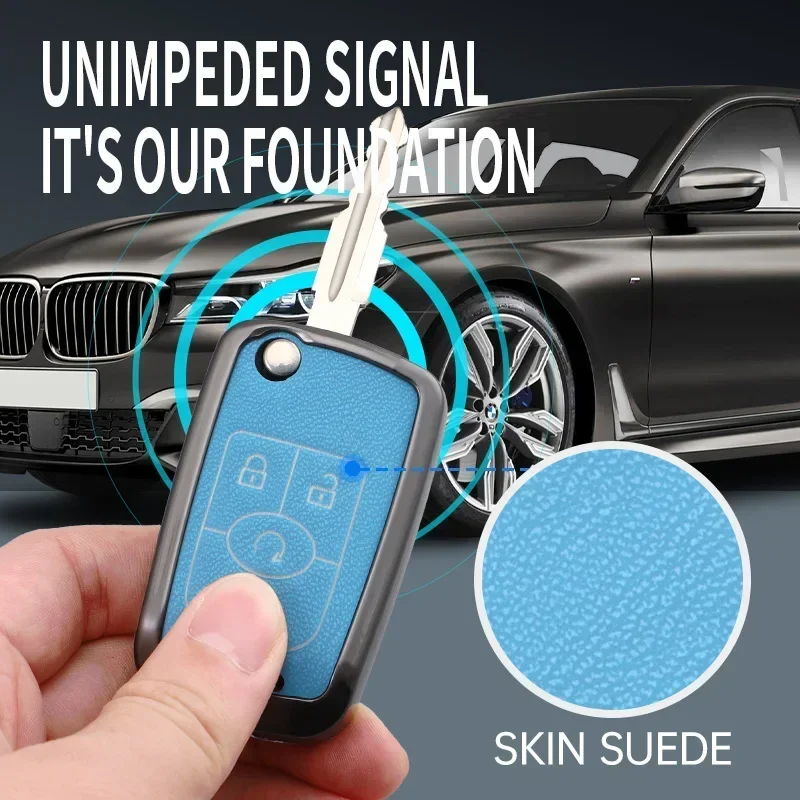 합금 가죽 자동차 키 케이스 커버, 오펠 복스홀 아스트라 K 코르사 E용, 뷰익 베라노 ENCORE GX GL6 접이식 키 쉘 액세서리