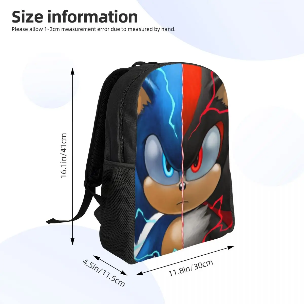 Sonic Shadow Student Backpack School Bag Hiking Travel Daypack for Men Women Fashion Bookbag Shoulder Bags