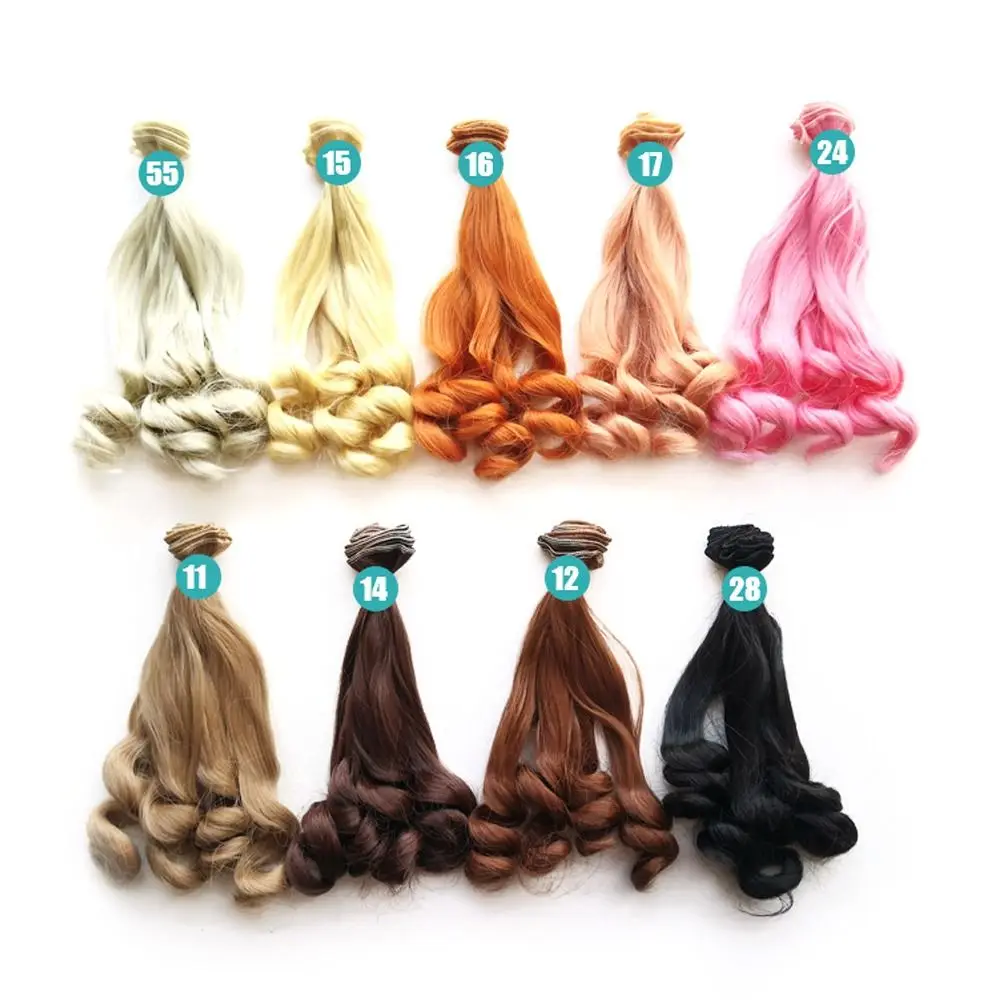 2024 20*100CM Bjd Wig Solid Color DIY 1/3 1/4 1/6 SD/BJD Doll Hair Heat-Resistant Fiber Children Toy Gift