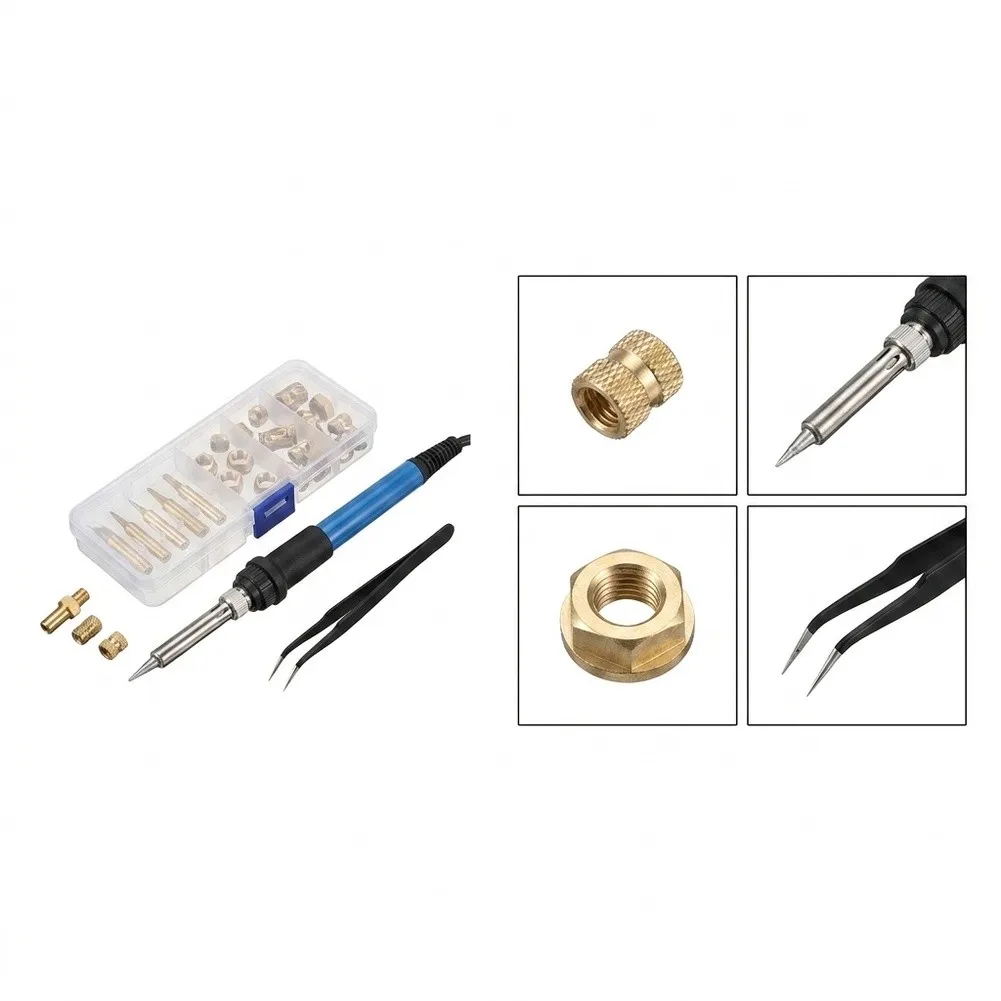 110V Hot Press System for Nut Embedding in ABS and Other Thermostics with Six Precision Heads and M2 to M8 Nuts