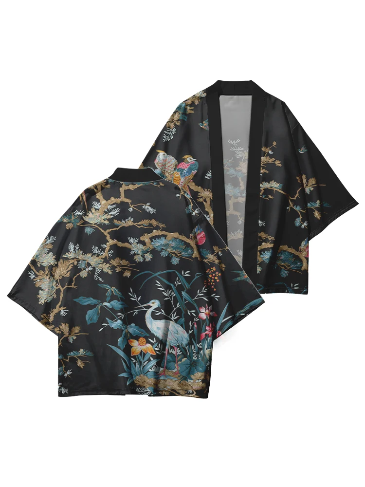 Quimono Japonês Yukata Tradicional Quimono Cardigan Praia Asiático Vestuário Quimono Japonês Moda Casual Cardigan Jacket Unisex