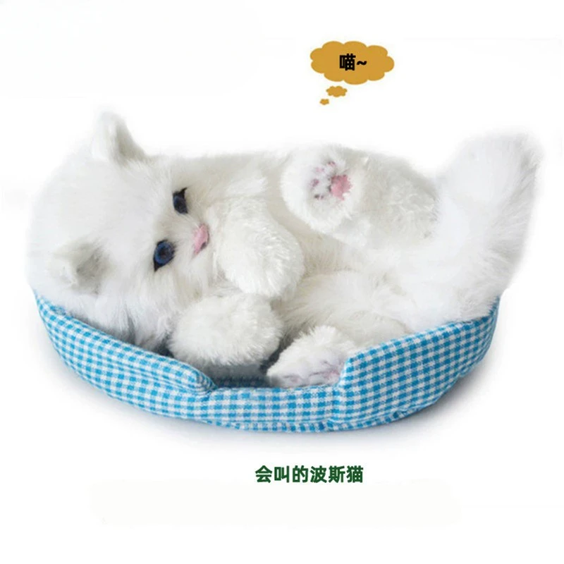 Simulated pet model animal puppet can call kitten plush toy cute cat doll fake cat