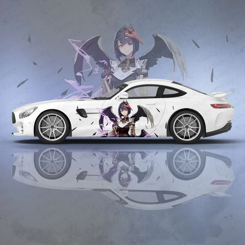 

Kujou Sara Genshin Impact автомобильная боковая наклейка Декор, ПВХ водонепроницаемая устойчивая к царапинам наклейка, защита автомобиля, автоаксессуары в подарок