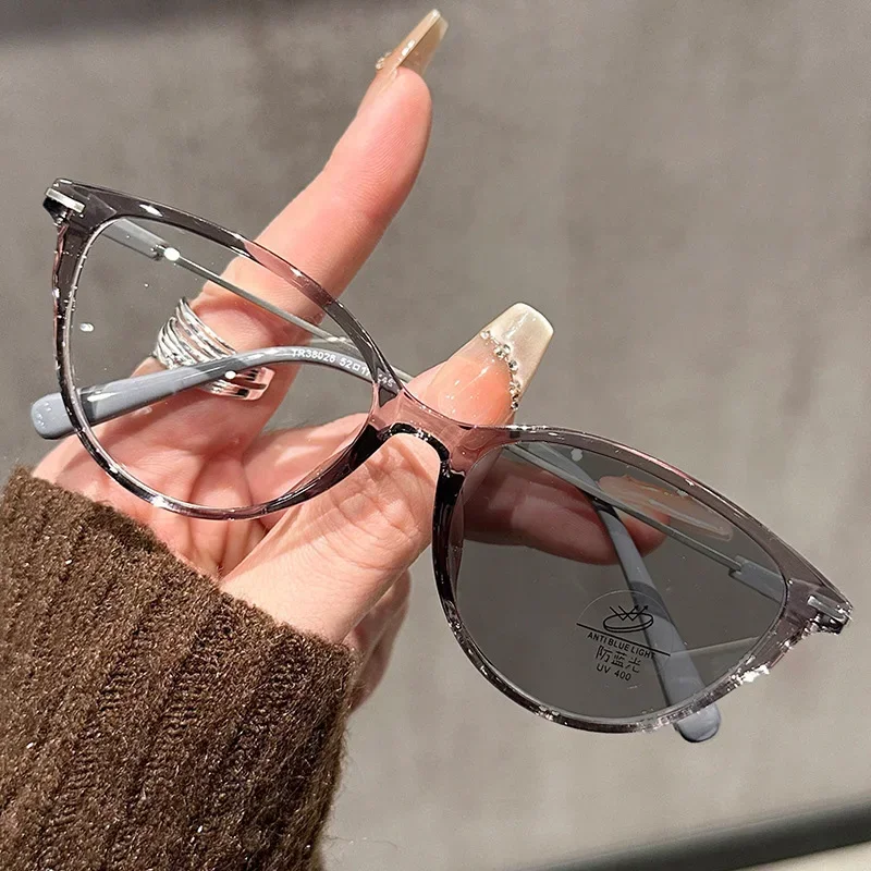 Lunettes de soleil photochromiques pour hommes et femmes, nouvelle mode, rétro, œil de chat, vue de près, couleur changeante, moins dioptrique