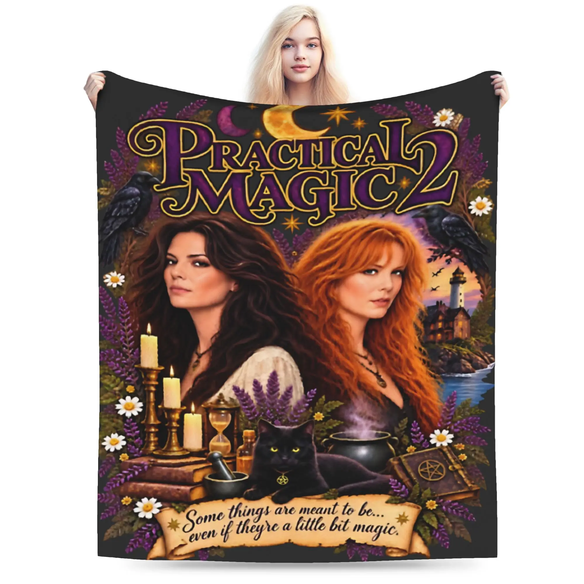 Funny Practical Magic 2 Witchcraft Gothic Witchy Occult Mystic Raven Blankets Soft Fleece  Comfortable Throw Blanket