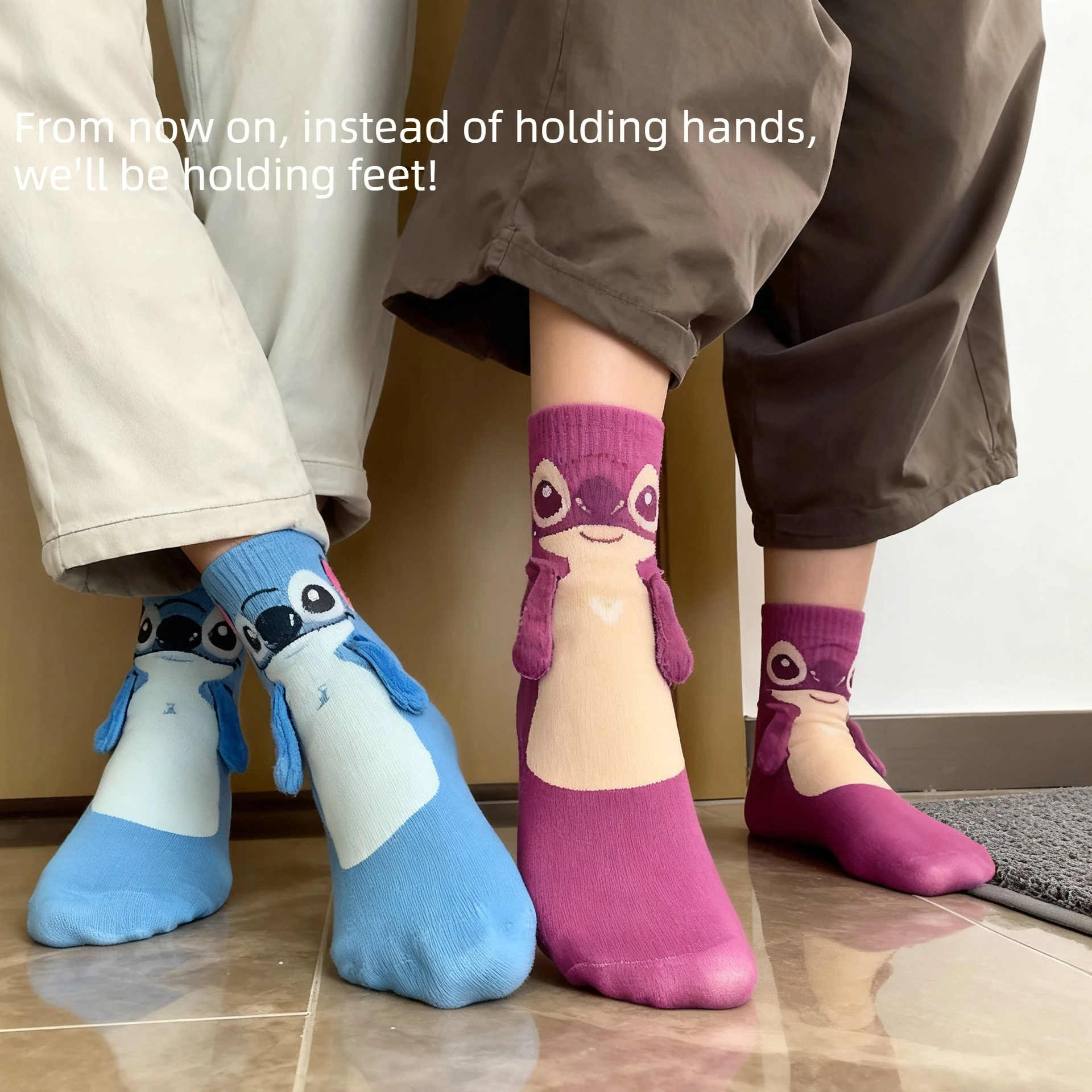 Calcetines Divertidos de Lilo & Stitch, Calcetines Personalizados de Dibujos Animados para Fanáticos del Anime, Adultos y Niños, Uso Casual