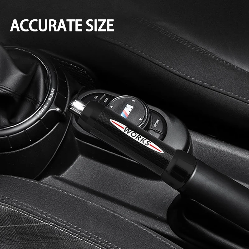 For Mini Cooper F55 F56 F57 R55 R56 R57 Car Handbrake Lever Decoration Cover Alloy  Carbon Fiber Case Interior Accessories