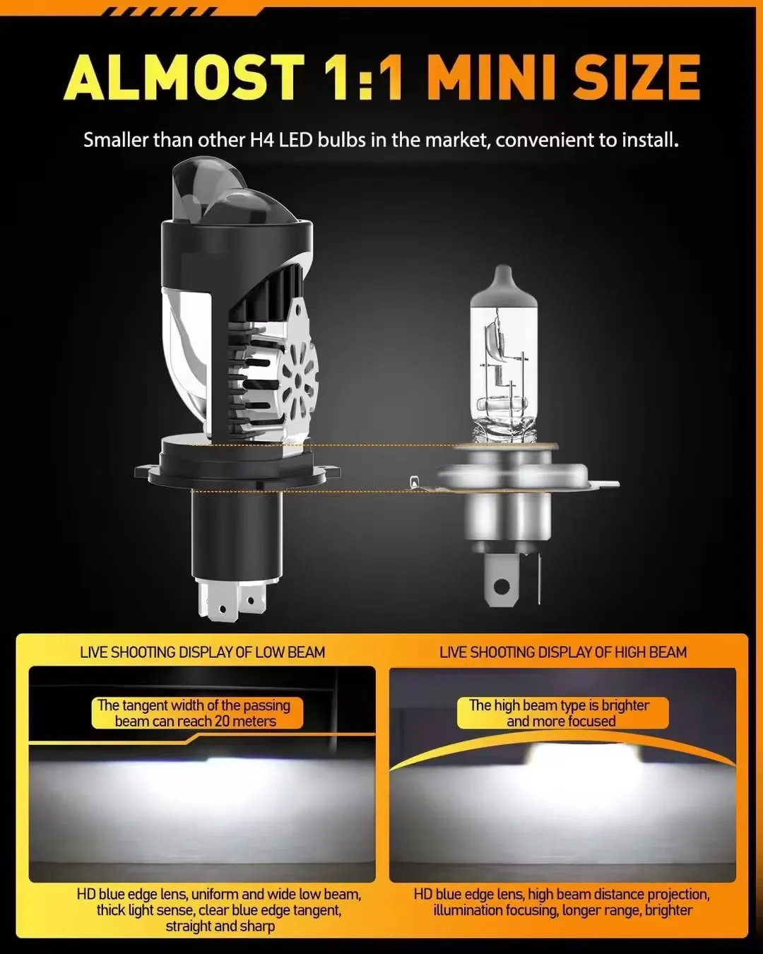 New 12V Car Headlights High Performance Bulb Type Lighting for Enhanced Visibility car accessories