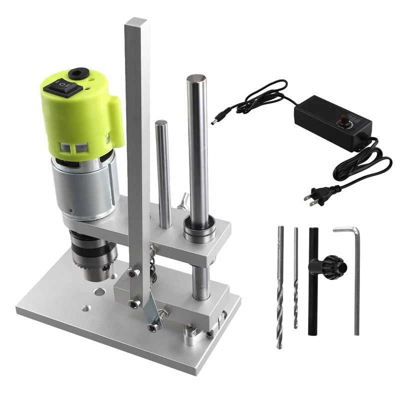 

US Plug,Mini Bench Drill Desktop Electric Drill Variable Speed Drilling Machine Drill Chuck Wood Drilling PCB Drilling