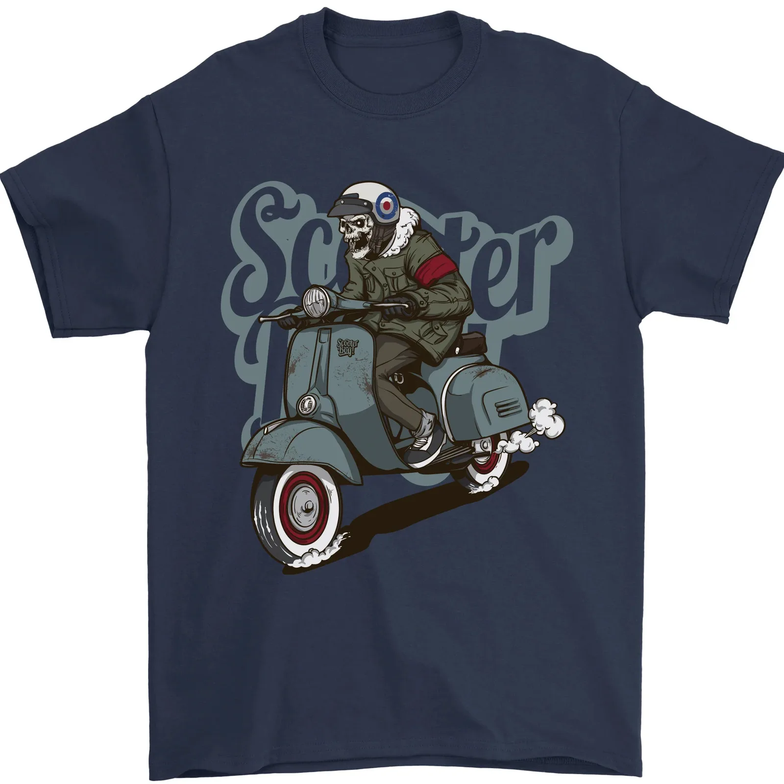 

Scooter Skull Motorcycle MOD Biker Mens T-Shirt 100% Cotton