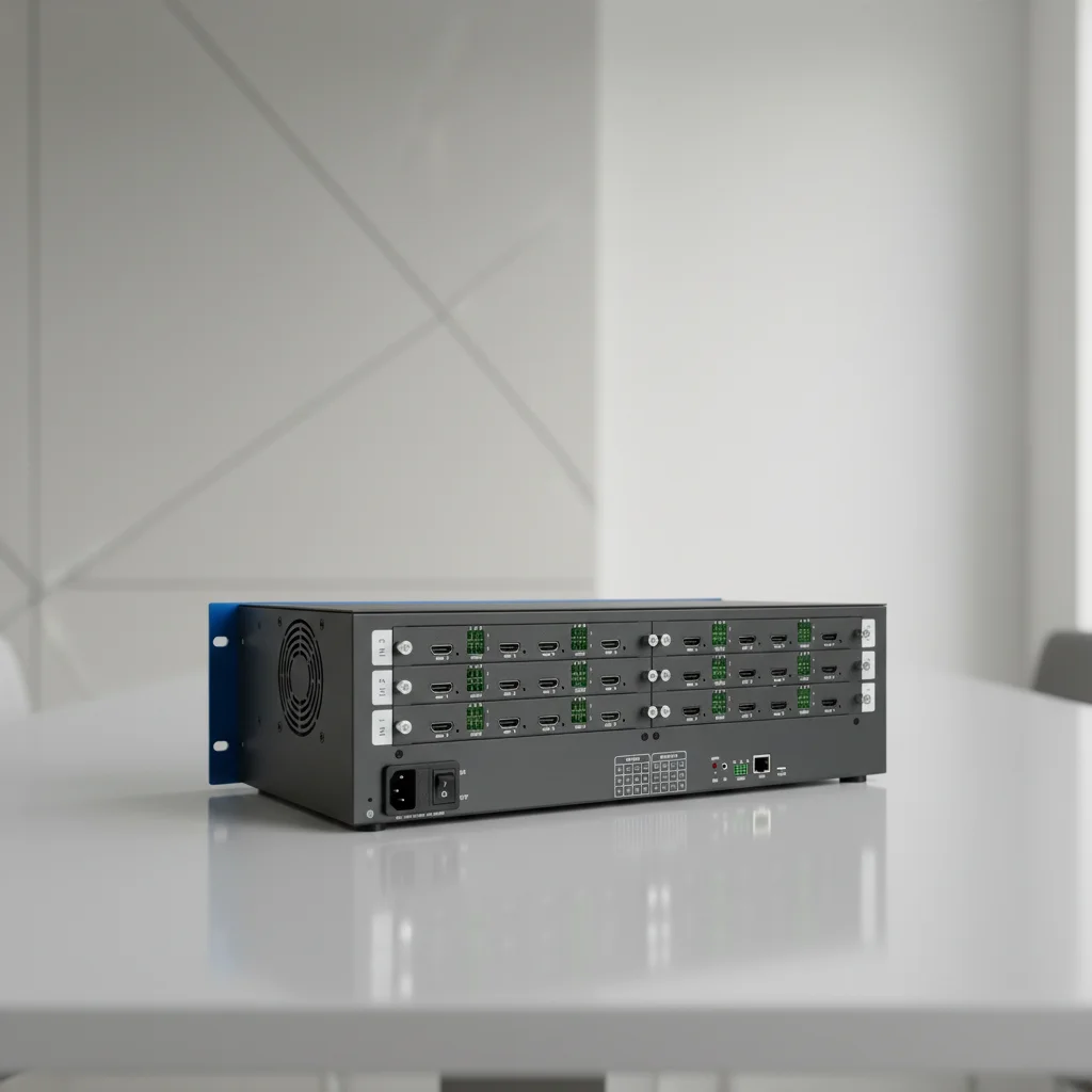 12 in 12 Out 4K60Hz Seamless Switching Video Wall Processor 2x2/3x3 Splicing Modes Multi-Screen Layout Modular Design